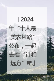 2024年“十大最美农村路”公布，一起去看“诗和远方”吧