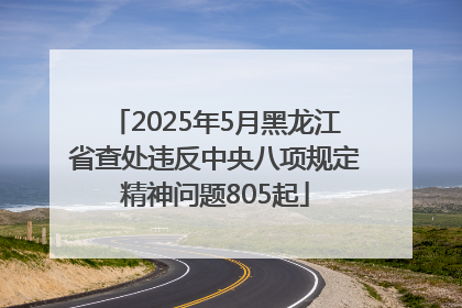 2025年5月黑龙江省查处违反中央八项规定精神问题805起