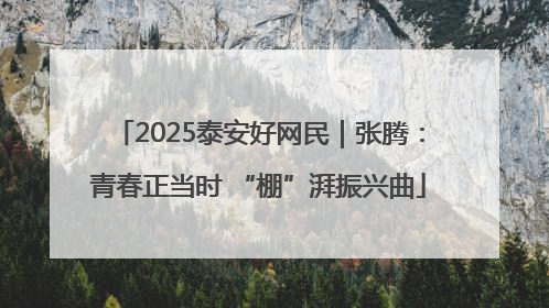 2025泰安好网民｜张腾：青春正当时 “棚”湃振兴曲