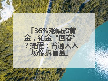36%涨幅超黄金，铂金“回春”？提醒：普通人入场像拆盲盒
