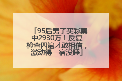 95后男子买彩票中2930万！反复检查四遍才敢相信，激动得一宿没睡